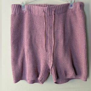 Pink Knit Women Shorts